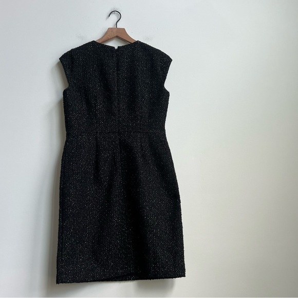 NEW $149 ANN TAYLOR BLACK SHIMMER TWEED Flap POCKET DRESS 6 Petite Money Chic - Picture 11 of 15